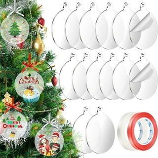 40 Pcs Clear Plastic Fillable Ornament Balls 3.15 Inch DIY Transparent  Fillable Ornament 2.36 Inch Clear Plastic Disc Craft Ornament Balls for