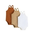 thumbnail image 1 of Caoirhny 3pcs Baby Girls Romper, Sleeveless Back Cross Infant Bodysuit Summer Clothes for Casual Daily, 1 of 9