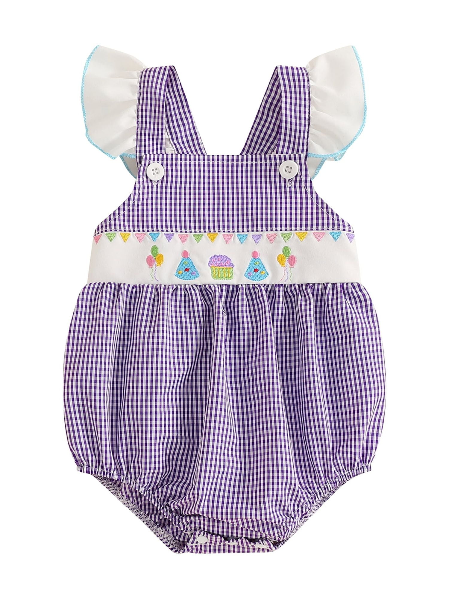 Christmas Baby Girl Plaid Romper Dress - Ruffle Sleeve Bodysuit With Bow Headband Outfit