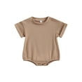 thumbnail image 1 of Caoirhny Baby Boys Girls Summer Romper, Short Sleeve Solid Color Bodysuit Newborn Clothes, 1 of 9
