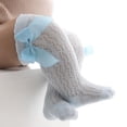 thumbnail image 1 of Caoirhny Baby Girls Long Socks, Elastic Bow Hollowed Soft Lightweight Socks for Daily Party, 1 of 7