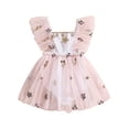 thumbnail image 1 of Caoirhny Baby Girls Romper Dress, Fly Sleeve Sequined Stars Tulle Bodysuit Summer Clothes, 1 of 9
