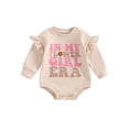 thumbnail image 1 of Caoirhny Baby Girls Romper, Long Sleeve Crew Neck Letters Print Bodysuit Clothes for Casual Daily, 1 of 7
