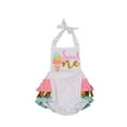 thumbnail image 1 of Caoirhny Baby Girls Summer Sleeveless Romper Ice Cream Print Three-layer Ruffle Jumpsuit Infant Off Shoulder Backless One-piece Clothes, 1 of 7