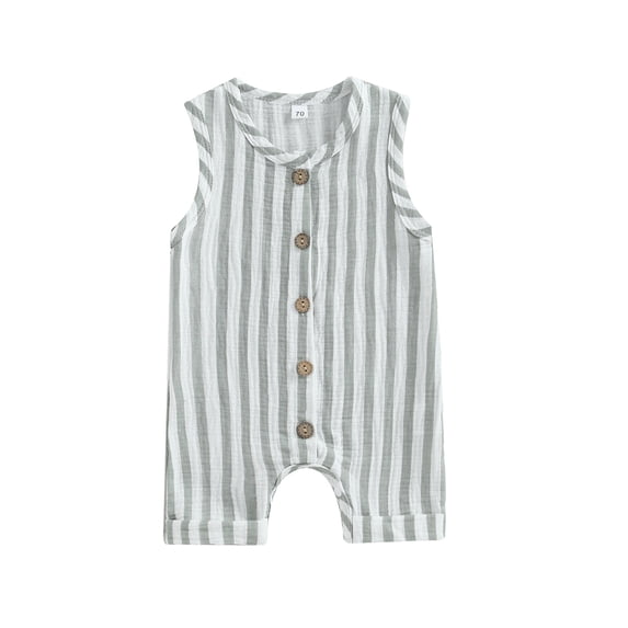 Caoirhny Baby Jumpsuit, Sleeveless Crew Neck Striped Summer Romper Clothes for Girls Boys