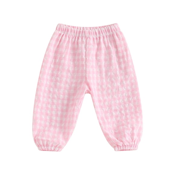 Caoirhny Baby Toddler Girls Boys Pants 6 12 18 24 Months 2T 3T Elastic Waistband Adorable Casual Plaid Long Trousers