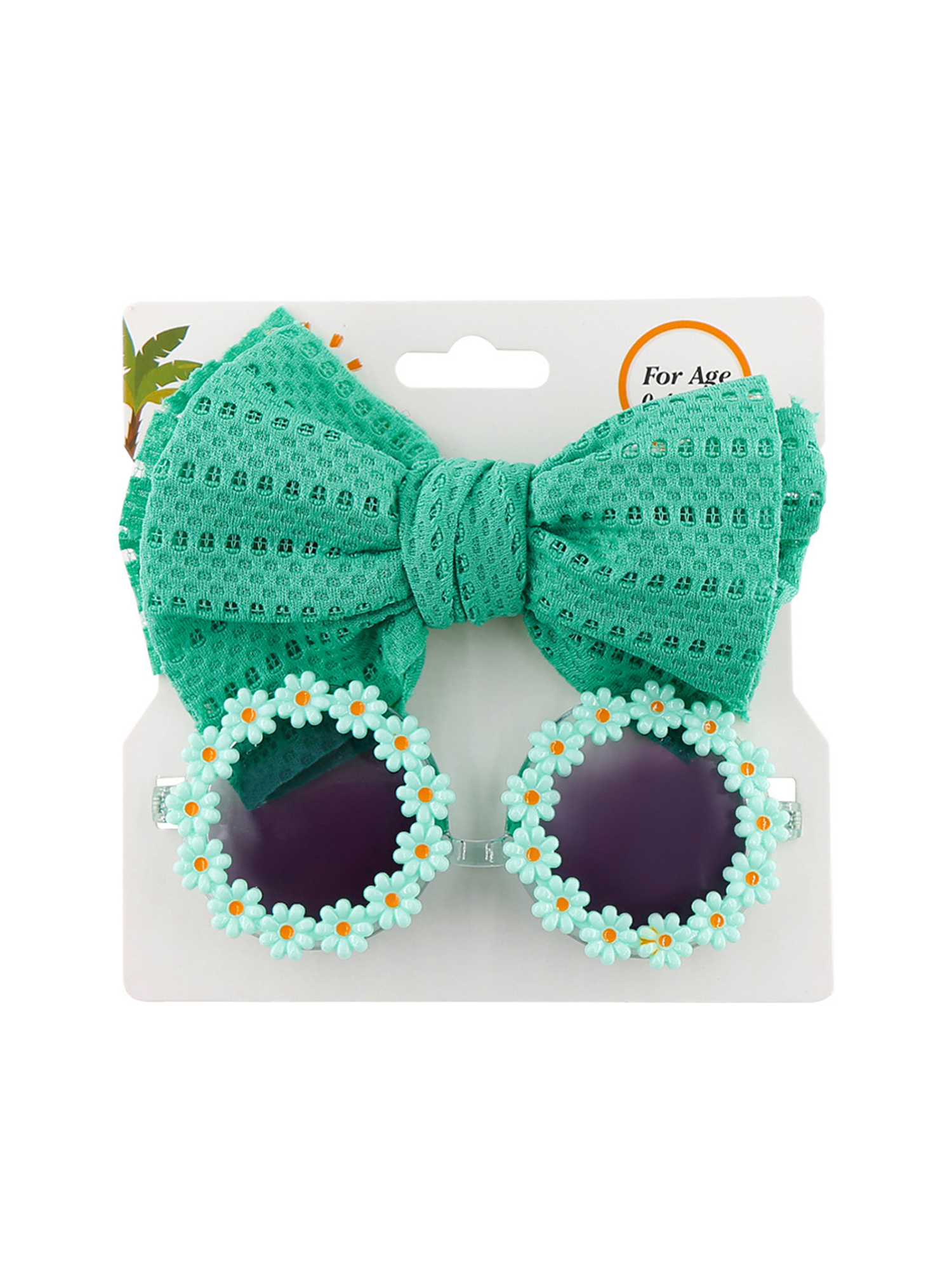 2Pcs Kids Sunglasses Adband Set Daisy Flower Round Toddler Sun