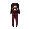 thumbnail image 1 of Caoirhny Christmas Family Pajamas Matching Set, Long Sleeve Letters Print T-shirt with Plaid Pants Sleepwear Loungewear, 1 of 6