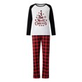 thumbnail image 1 of Caoirhny Family Matching Christmas Pajamas, ClawLetter Print Long-Sleeved Tops + Plaid Pattern Trousers Sleepwear Outfits, 1 of 4