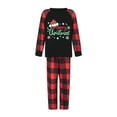 thumbnail image 1 of Caoirhny Family Matching Christmas Pajamas, Romper/Letter Print Long Sleeve Tops and Plaid Pants Sleepwear Loungewear Set, 1 of 9