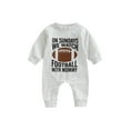 thumbnail image 1 of Caoirhny Infant Baby Boy Romper 3 6 12 18 Months Cartoon Letter Rugby Print Long Sleeve Round Neck Full Length Jumpsuit for Spring Autumn, 1 of 7