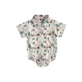 thumbnail image 1 of Caoirhny Infant Baby Boys Romper Cow Head Print Turn-Down Collar Short Sleeve Western Style Jumpsuits Summer Newborn Bodysuits, 1 of 8
