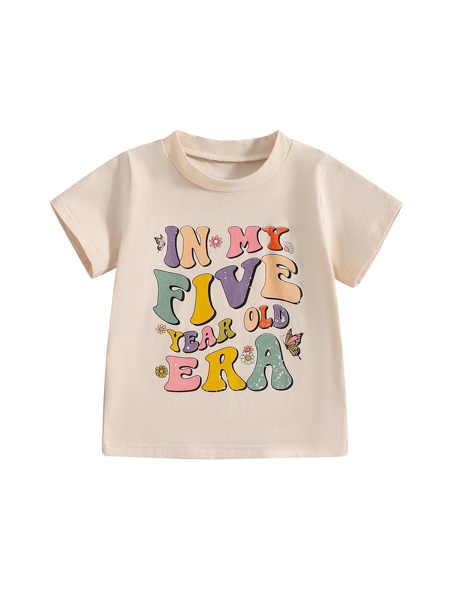 Birthday Girl T-Shirt For Toddlers 2-7T - Short Sleeve Cotton Top With Letter Print