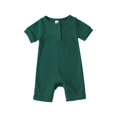 thumbnail image 1 of Caoirhny Lovely Baby Romper, Short Sleeve Round Neck Solid Color Ribbed Buttoned Short Pants for Summer Spring, Kids Clothing, 1 of 7