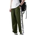 thumbnail image 1 of Caoirhny Men Tear Away Pants Quick Dry Loose Fit Basketball Pants Casual High Split Snap Button Sweatpants, 1 of 9