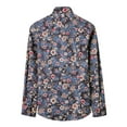 thumbnail image 1 of Caoirhny Men’s Shirt, Long Sleeve Turn-down Collar Button-down Shirt Flower/Leaves Print Fall Casual Tops Streetwear, 1 of 9