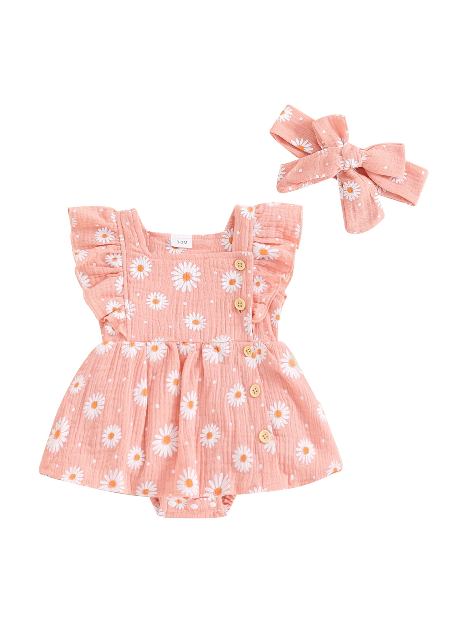 Infant Baby Girls Summer Clothes Set 0 6 12 18 24 Months Flower Print Fly Sleeve Tops Elastic Waist Shorts 2pcs Outfits