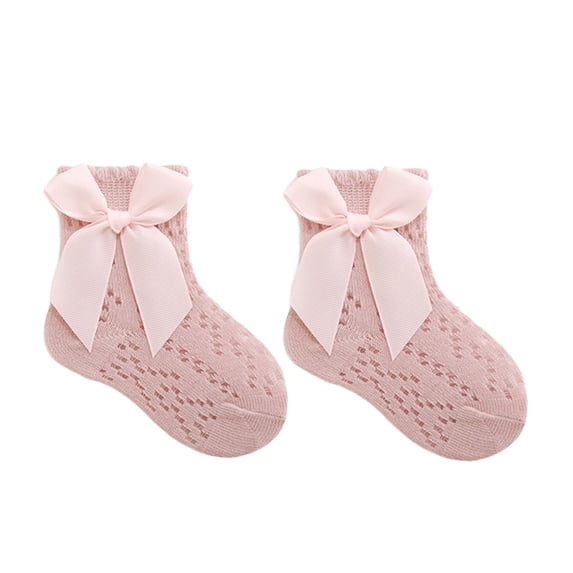 Caoirhny Toddler Girls Ankle Socks Summer Mesh Breathable Bow Princess Socks for Party, Wedding, Travel