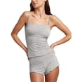 thumbnail image 1 of Caoirhny Women 2 Piece Pajama Set Solid Color Lettuce Trim Sleeveless Camisole and Shorts Loungewear Sleepwear for Nightwear, 1 of 6