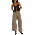 thumbnail image 1 of Caoirhny Women Camisole, Spaghetti Straps Backless Lace Patchwork Solid/Floral Slit Summer Tops for Party Club, 1 of 5