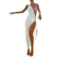 thumbnail image 1 of Caoirhny Women Party Dress, Sleeveless One-shoulder Hollowed Slit Cocktail Beach Long Dress, 1 of 9