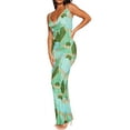 thumbnail image 1 of Caoirhny Women Sleeveless Floral Dress Summer Spaghetti Strap Party Long Dress for Cocktail Beach Streetwear, 1 of 9
