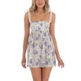 thumbnail image 1 of Caoirhny Women Summer Casual Dress Floral Print Tie-Up Shoulder Strap Mini Dress Fashion Backless Cami Dress, 1 of 6