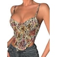 thumbnail image 1 of Caoirhny Women Vest Tops, Sleeveless V Neck Floral Print Retro Irregular Hem Casual Party Street Fall Spring Summer Sling Vest, 1 of 7