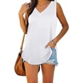 thumbnail image 1 of Caoirhny Women Vest Tops, V Neck Sleeveless Solid Color Casual Party Street Fall Spring Summer Loose Tops, 1 of 9