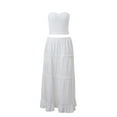thumbnail image 1 of Caoirhny Women's Summer Fashion Midi Skirt, Solid Color Elastic Waist Flowy A-Line Skirt for Beach, Party, 1 of 9