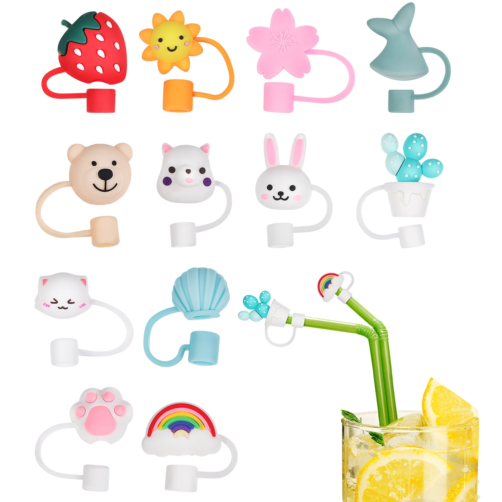 Cap 12 Pcs Straws Nozzles Covers Water Bottles Cowboy Hat for Men