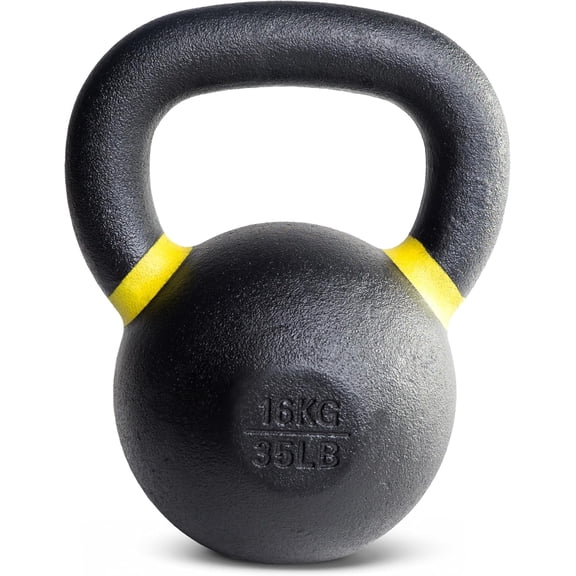 Cap Barbell Cast Iron Competition Kettlebell Weight - 35-Pound, Yellow