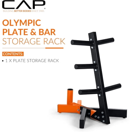 Cap Barbell Olympic Plate Tree Storage Rack, Multiple Colors
