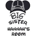 thumbnail image 1 of Cap Big Sister Cartoon Design Customized Name Wall Decal - Custom Vinyl Wall Art - Personalized Name - Baby Girl Boy Bedroom Wall Decal Room Decor Sticker Decoration Size (30x30 inch), 1 of 1