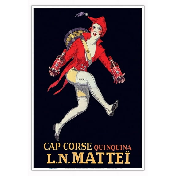Cap Corse Quinquina - Quininated Aperitif Wine - L.N. Matteï - Vintage French Advertising Poster by Jean d'Ylen c.1927 - Master Art Print (Unframed) 13in x 19in