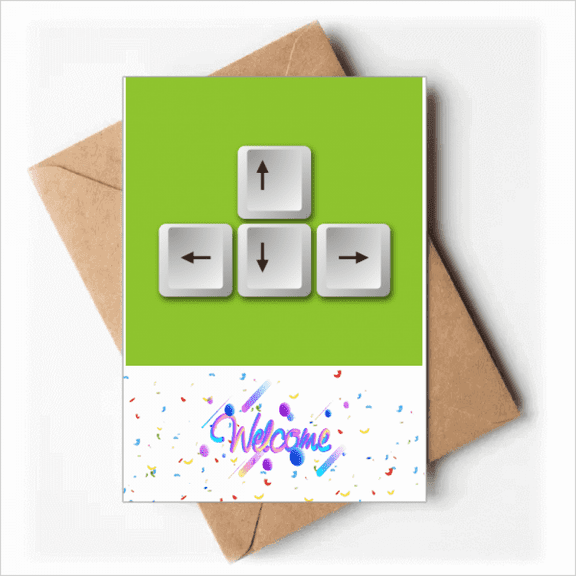Cap Direction Guide Keyboard Welcome Back Greeting Cards Envelopes Blank