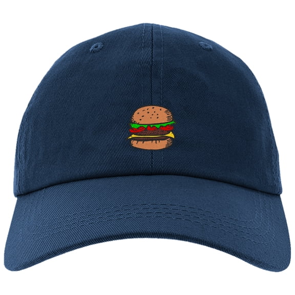 Cap Embroidered Hamburger Cap for Men and Women, Adjustable Baseball Cap-EM-0030-Navy
