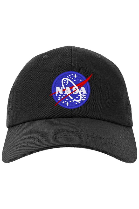 Cap Embroidered Lunar NASA Cap, Adjustable Baseball Hat-NASA-EM-0019-Black