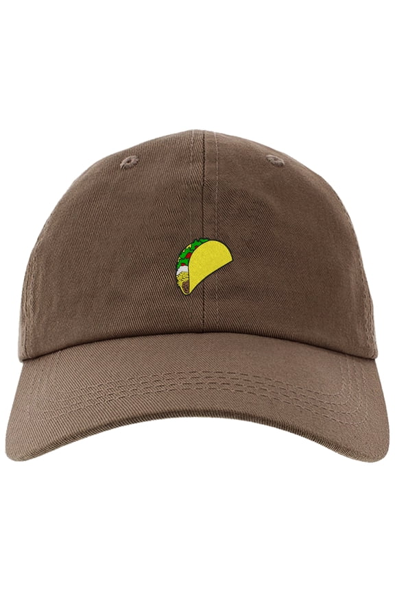 Cap Embroidered Taco Cap for Men and Women, Adjustable Baseball Cap-EM-0017-Brown