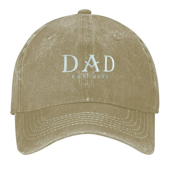 Cap for New Dad,Dad Hat with Est 2025 Print Vintage Wash Dad Hat Adjustable Curved Brim Baseball Cap,Made In USA,Casual Outdoor Sports Fishing Cap for Men and Women
