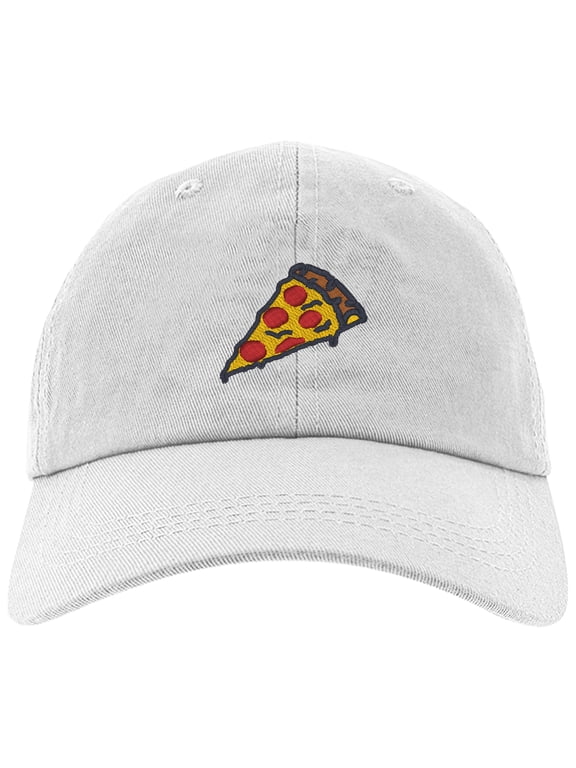 Cap Pizza Slice Pepperoni Embroidery Stitch Baseball Hat-Pizza-EM-0008-White
