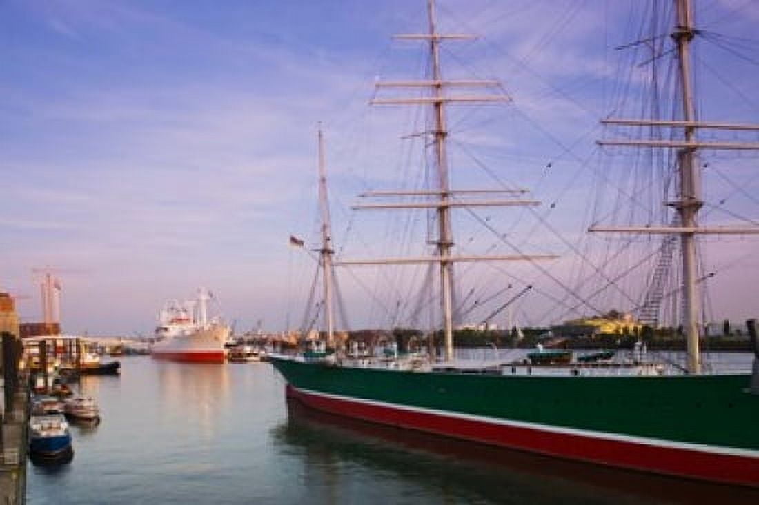 Cap San Diego and Rickmer Rickmers ships at a harbor Hamburg Germany Canvas Art - Panoramic Images (36 x 24)