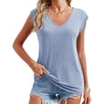 thumbnail image 1 of Cap Sleeve Casual Loose Fit Basic Shirts Tank Tops, 1 of 6