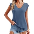 thumbnail image 1 of Cap Sleeve Casual Loose Fit Basic Shirts Tank Tops, 1 of 6