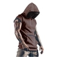 thumbnail image 1 of Cap Sleeve Hoodies for Men with Front Pocket Pullover Slim T-Shirts Mens Casual Solid Color Comfort Going-Out Streetwear Tees Tops, 1 of 5