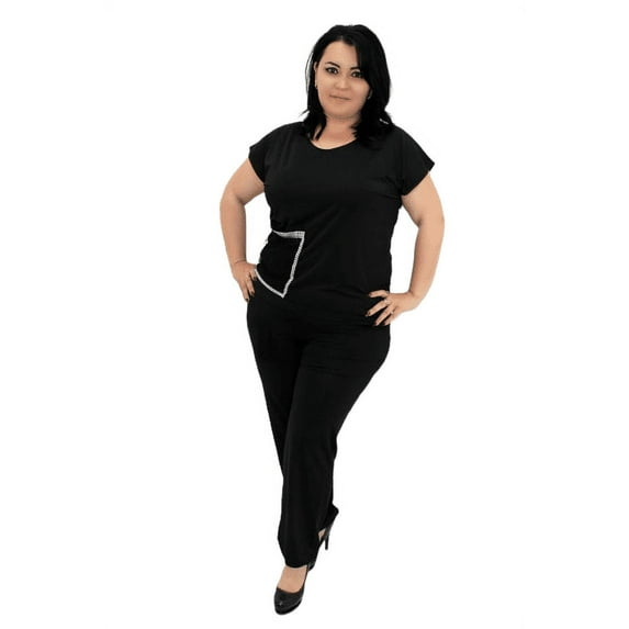 Cap Sleeve Top With Patch Pocket And Pant Set