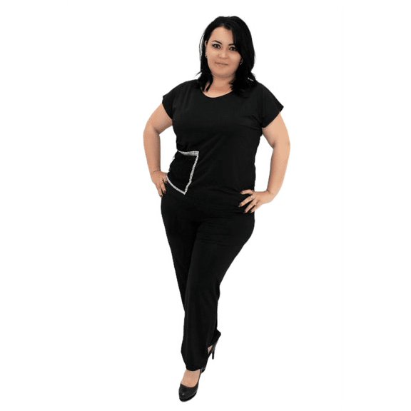 Cap Sleeve Top With Patch Pocket And Pant Set