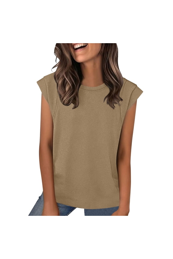Cap Sleeve Tops for Women Summer Basic Top Trendy Casual Loose Fit Fashion Tank