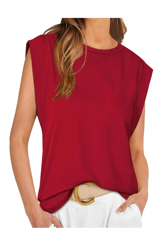 Cap Sleeve Tops for Women Summer Top Basic Tee Shirts Casual Tank Loose Fit 2025 Fashion Shermie