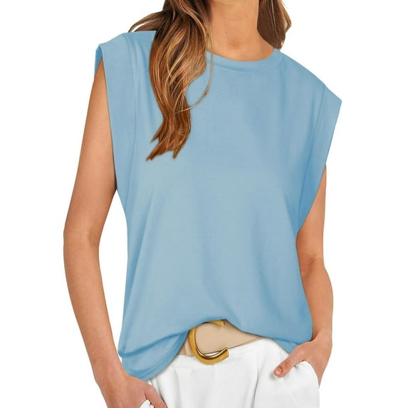 Cap Sleeve Tops for Women Summer Top Basic Tee Shirts Casual Tank Loose Fit 2025 Fashion Shermie